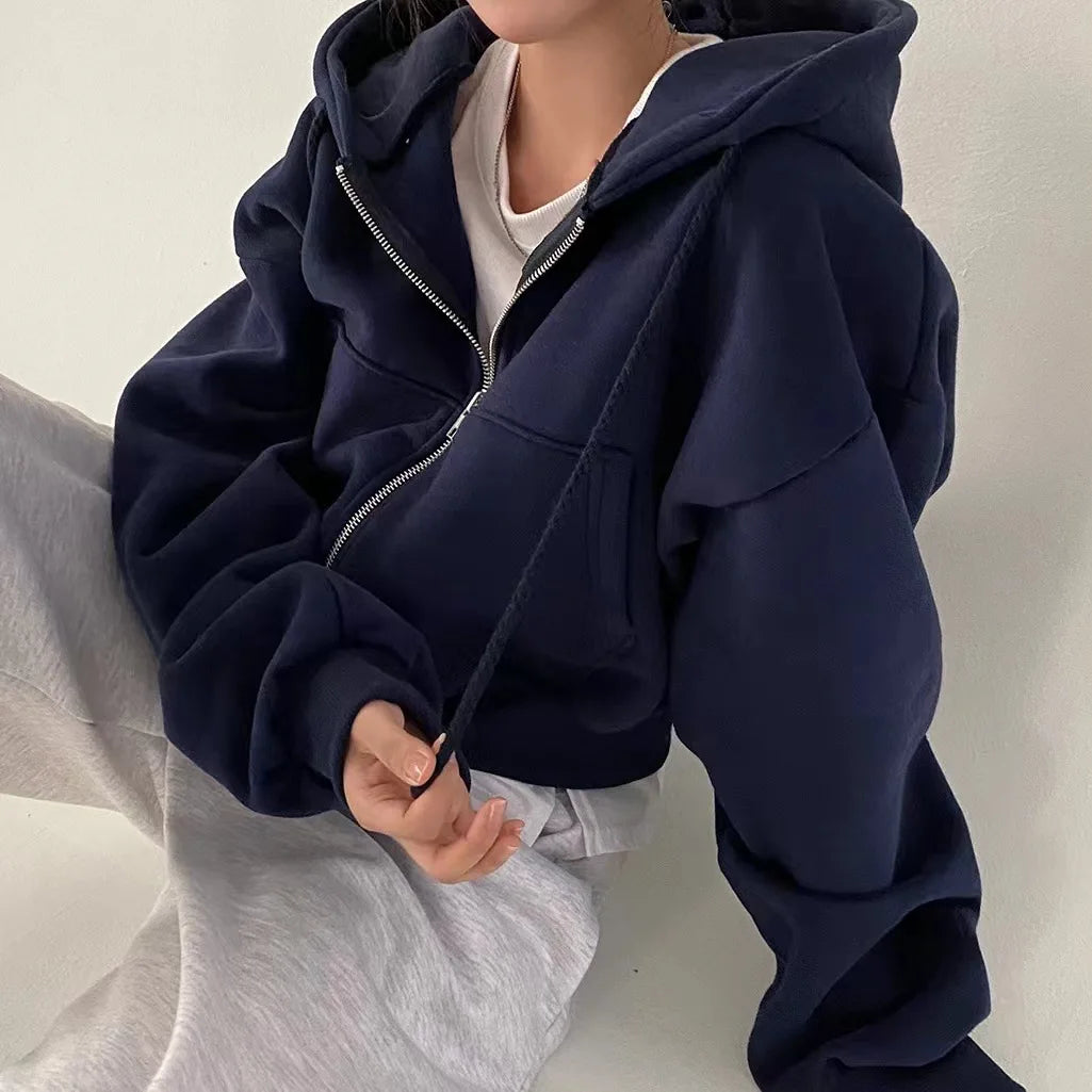 Fashion Zipper Hood Sweatshirt