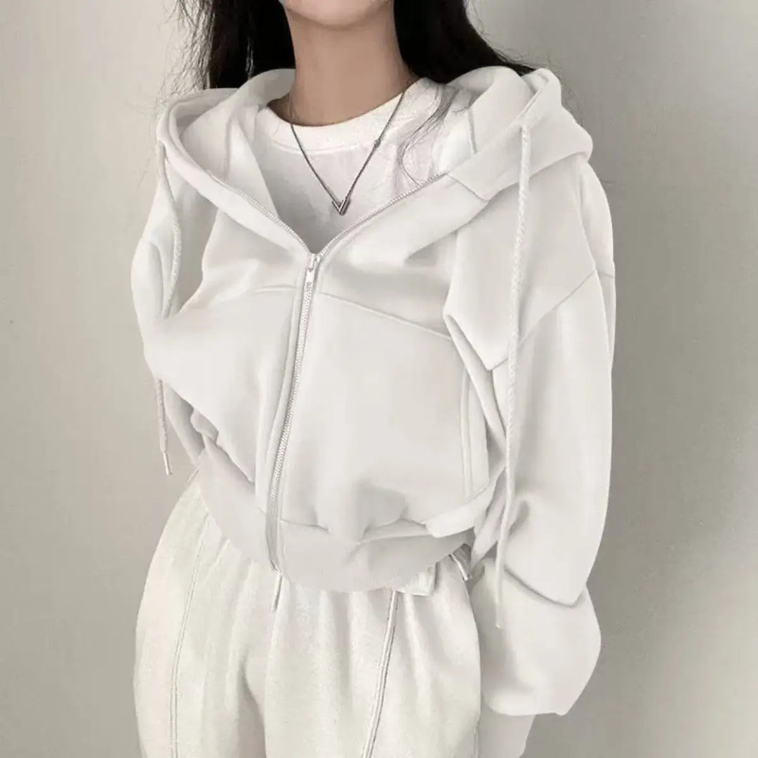 Fashion Zipper Hood Sweatshirt