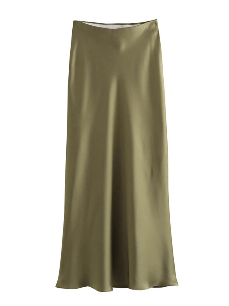 Satin High Waist Skirt
