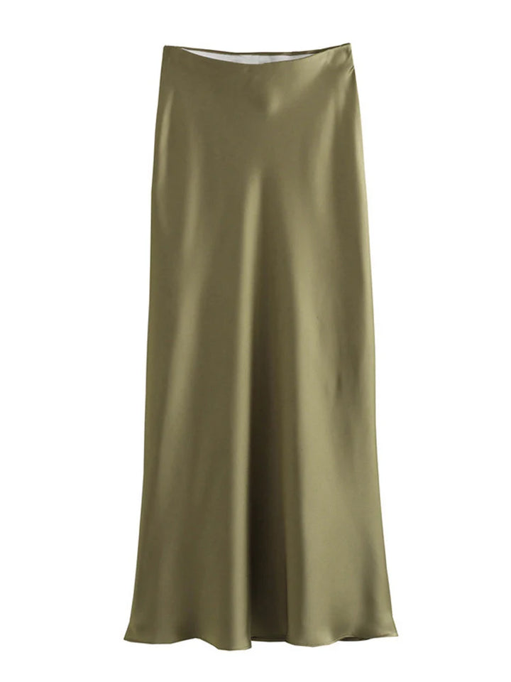 Satin High Waist Skirt