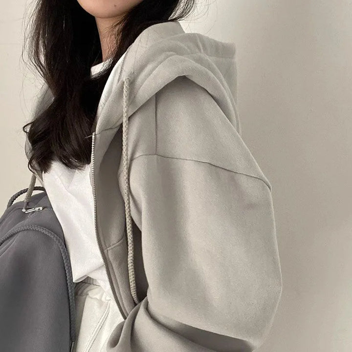 Fashion Zipper Hood Sweatshirt