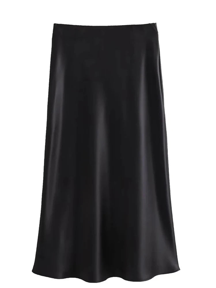 Satin High Waist Skirt