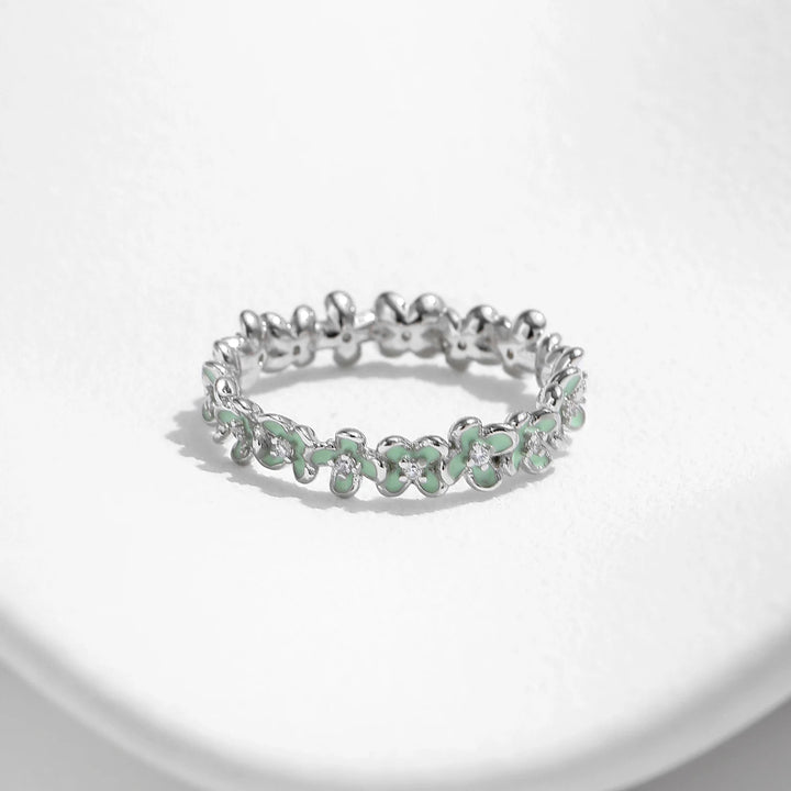 MODIAN 925 Sterling Silver Flowers Band