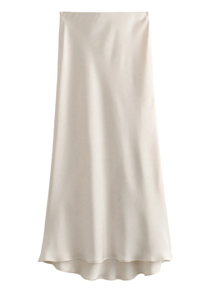 Satin High Waist Skirt