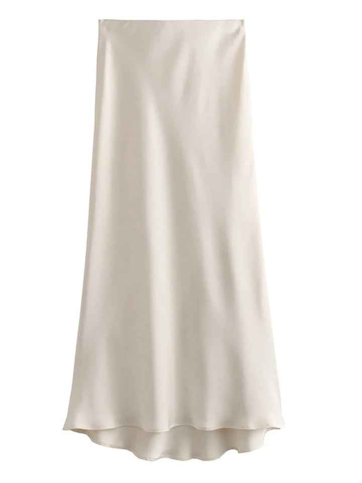 Satin High Waist Skirt