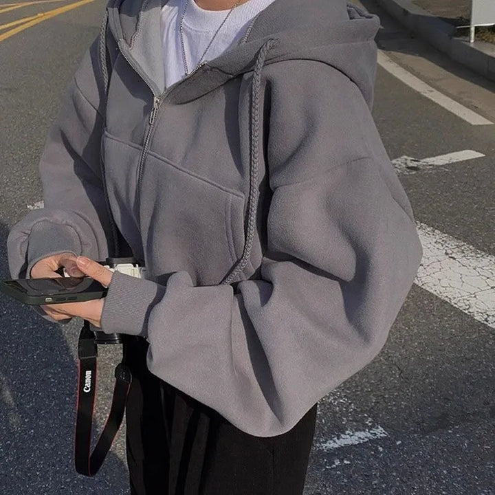 Fashion Zipper Hood Sweatshirt