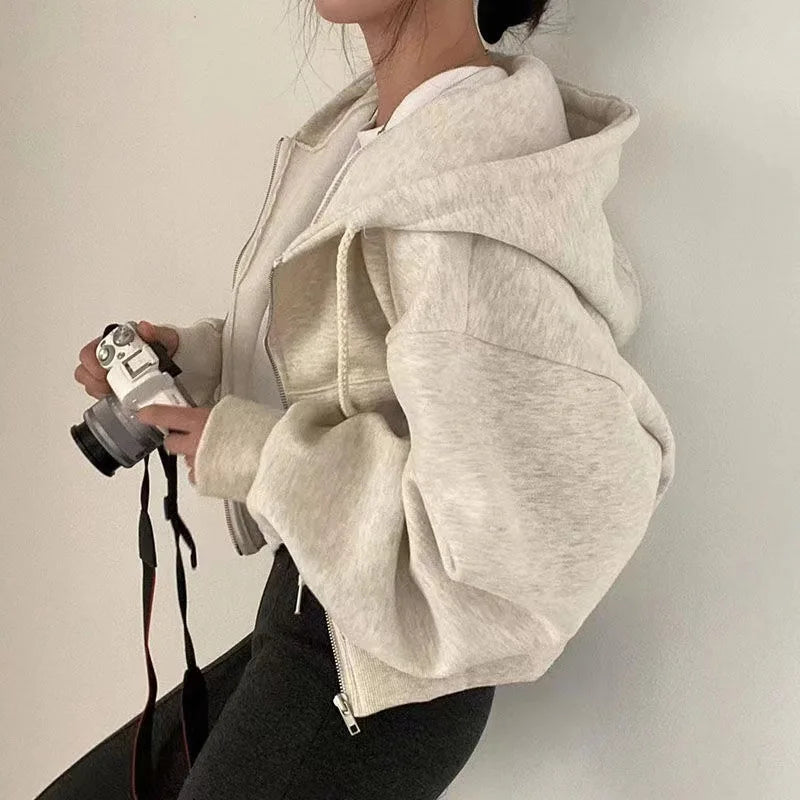 Fashion Zipper Hood Sweatshirt