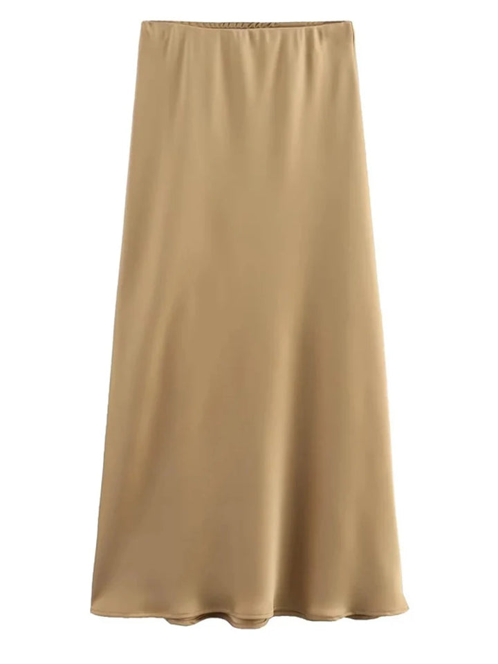 Satin High Waist Skirt