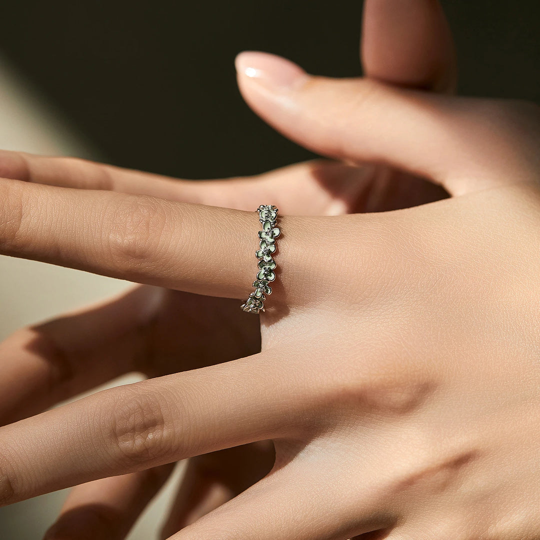 MODIAN 925 Sterling Silver Flowers Band