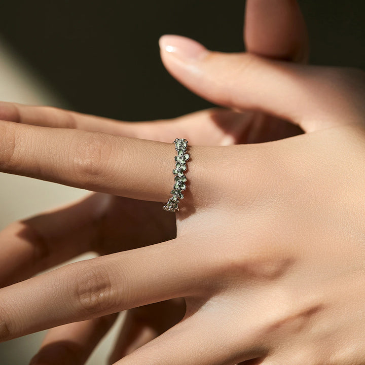 MODIAN 925 Sterling Silver Flowers Band