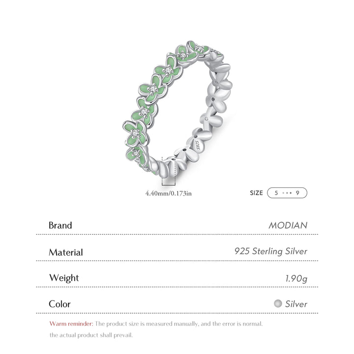 MODIAN 925 Sterling Silver Flowers Band