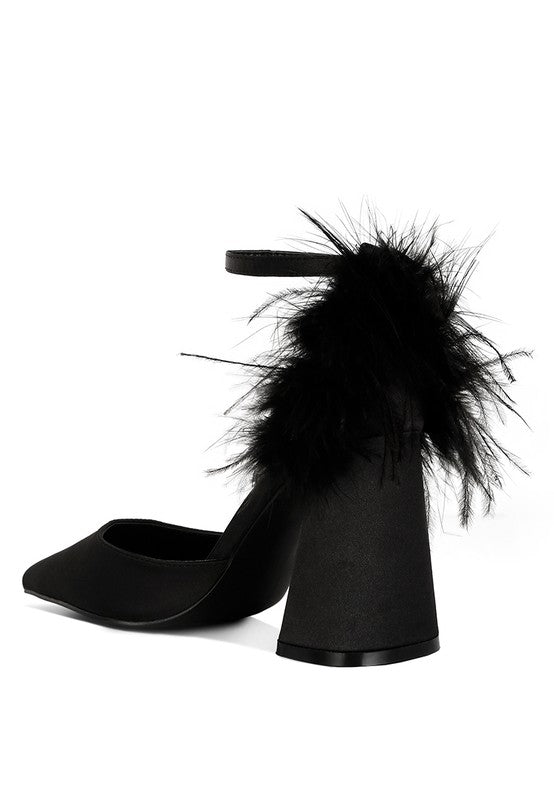 Palmetta Fur Detail Block Heel Sandals -  - Wild Willows Boutique - Massapequa, NY, affordable and fashionable clothing for women of all ages. Bottoms, tops, dresses, intimates, outerwear, sweater, shoes, accessories, jewelry, active wear, and more // Wild Willow Boutique.