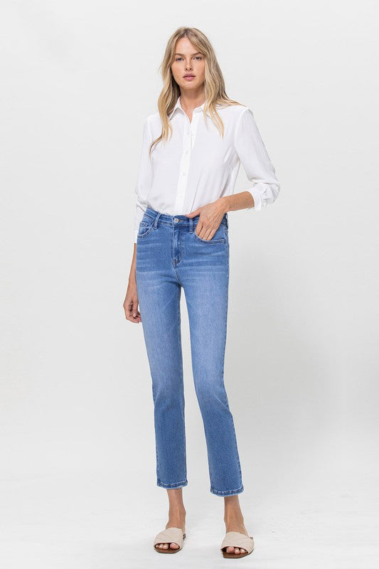 High Rise Stretch Crop Slim Straight - Jeans - Wild Willows Boutique - Massapequa, NY, affordable and fashionable clothing for women of all ages. Bottoms, tops, dresses, intimates, outerwear, sweater, shoes, accessories, jewelry, active wear, and more // Wild Willow Boutique.