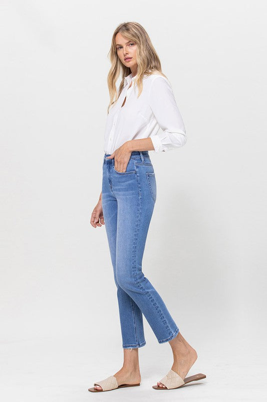 High Rise Stretch Crop Slim Straight - Jeans - Wild Willows Boutique - Massapequa, NY, affordable and fashionable clothing for women of all ages. Bottoms, tops, dresses, intimates, outerwear, sweater, shoes, accessories, jewelry, active wear, and more // Wild Willow Boutique.