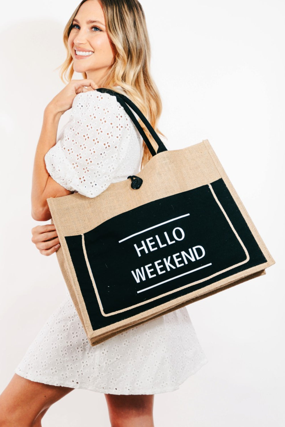 Say hello weekend for laptop bag - Wild Willows Boutique NY – Massapequa, New York. Affordable and fashionable clothing for women of all ages. Bottoms, tops, dresses, intimates, outerwear, sweaters, shoes, accessories, jewelry, activewear and more//wild Willow Boutique