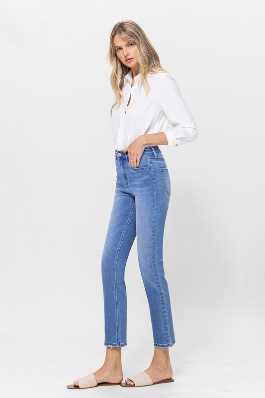 High Rise Stretch Crop Slim Straight - Jeans - Wild Willows Boutique - Massapequa, NY, affordable and fashionable clothing for women of all ages. Bottoms, tops, dresses, intimates, outerwear, sweater, shoes, accessories, jewelry, active wear, and more // Wild Willow Boutique.