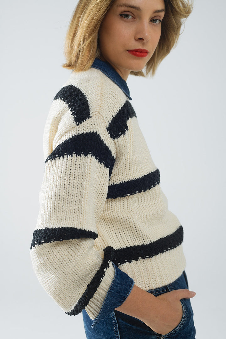 Womens Relaxed Beige Sweater
