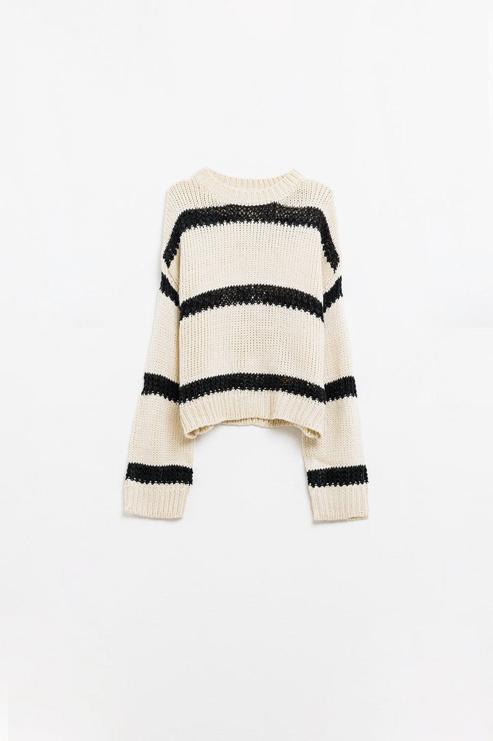 Womens Relaxed Beige Sweater