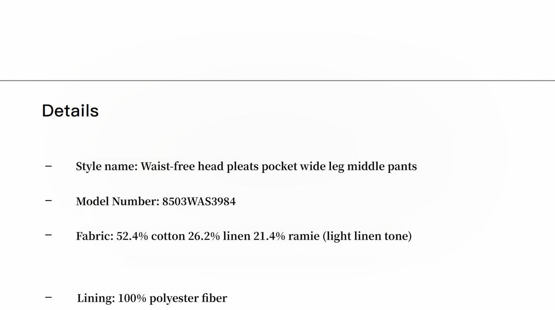 Linen Waistless Pleated Wide-Leg shorts