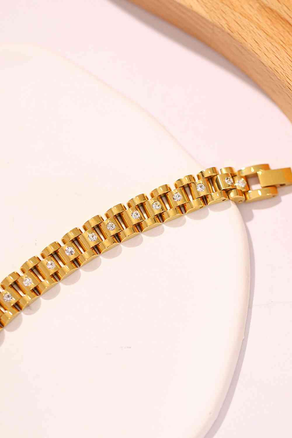 18K Gold-Plated Watch Band Bracelet - Bracelet - Wild Willows Boutique - Massapequa, NY, affordable and fashionable clothing for women of all ages. Bottoms, tops, dresses, intimates, outerwear, sweater, shoes, accessories, jewelry, active wear, and more // Wild Willow Boutique.