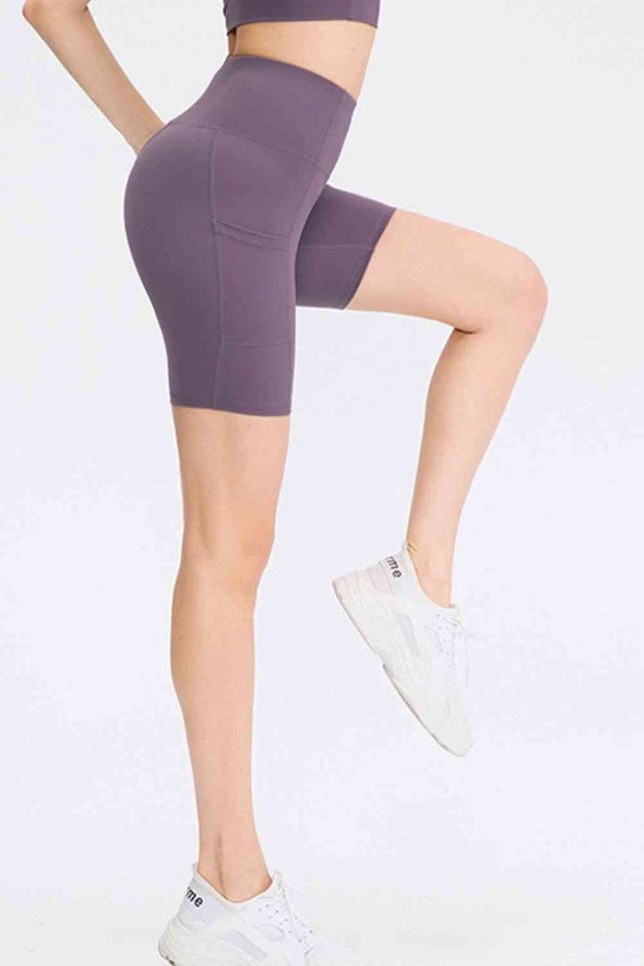 Wide Waistband Sports Shorts with Pockets -  - Wild Willows Boutique - Massapequa, NY, affordable and fashionable clothing for women of all ages. Bottoms, tops, dresses, intimates, outerwear, sweater, shoes, accessories, jewelry, active wear, and more // Wild Willow Boutique.