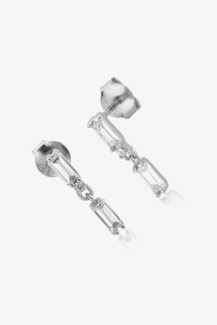 Zircon 925 Sterling Silver Drop Earrings - Earrings - Wild Willows Boutique - Massapequa, NY, affordable and fashionable clothing for women of all ages. Bottoms, tops, dresses, intimates, outerwear, sweater, shoes, accessories, jewelry, active wear, and more // Wild Willow Boutique.