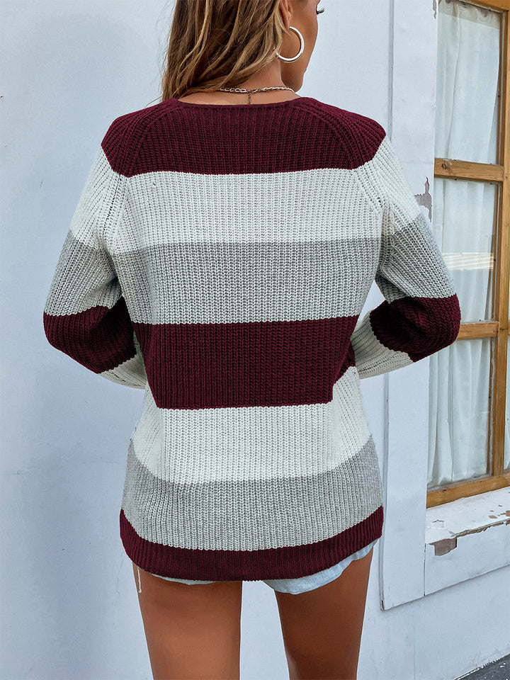 Color Block Rib-Knit Sweater - Sweater - Wild Willows Boutique - Massapequa, NY, affordable and fashionable clothing for women of all ages. Bottoms, tops, dresses, intimates, outerwear, sweater, shoes, accessories, jewelry, active wear, and more // Wild Willow Boutique.