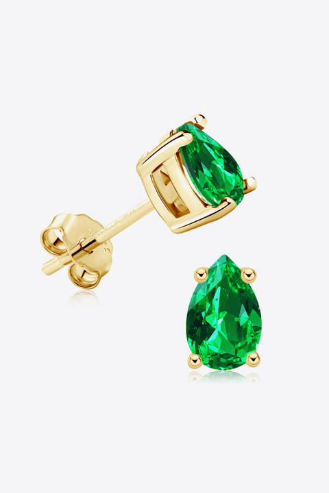 Lab-Grown Emerald Stud Earrings - Earrings - Wild Willows Boutique - Massapequa, NY, affordable and fashionable clothing for women of all ages. Bottoms, tops, dresses, intimates, outerwear, sweater, shoes, accessories, jewelry, active wear, and more // Wild Willow Boutique.