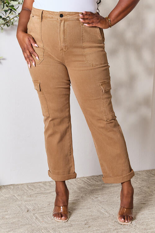 Risen Full Size High Waist Straight Jeans with Pockets -  - Wild Willows Boutique - Massapequa, NY, affordable and fashionable clothing for women of all ages. Bottoms, tops, dresses, intimates, outerwear, sweater, shoes, accessories, jewelry, active wear, and more // Wild Willow Boutique.