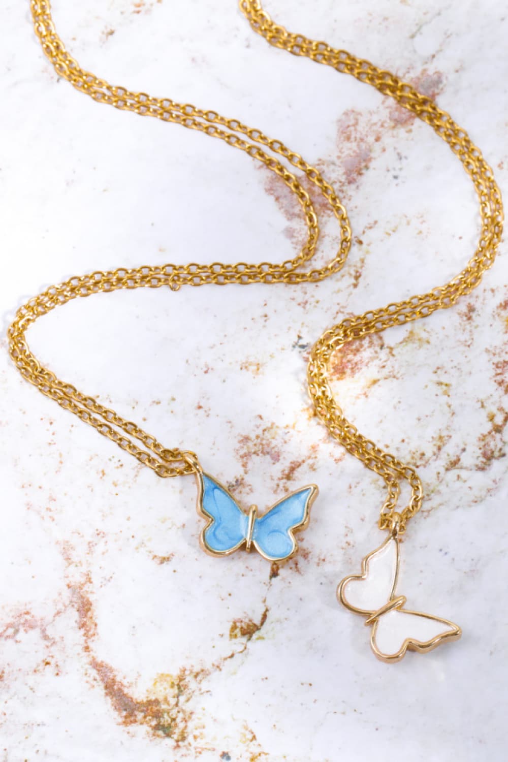 Butterfly Pendant Copper 14K Gold-Plated Necklace - Necklace - Wild Willows Boutique - Massapequa, NY, affordable and fashionable clothing for women of all ages. Bottoms, tops, dresses, intimates, outerwear, sweater, shoes, accessories, jewelry, active wear, and more // Wild Willow Boutique.