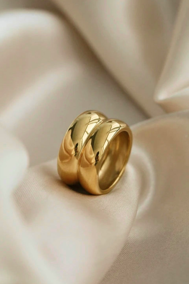 Gold Double Ridge Ring - Rings - Wild Willows Boutique - Massapequa, NY, affordable and fashionable clothing for women of all ages. Bottoms, tops, dresses, intimates, outerwear, sweater, shoes, accessories, jewelry, active wear, and more // Wild Willow Boutique.