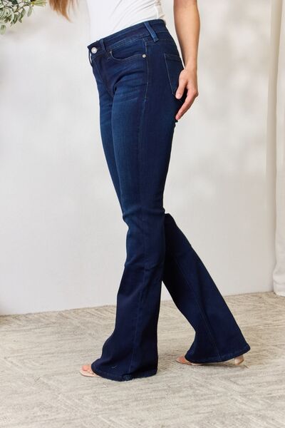 Kancan Full Size Mid Rise Flare Jeans - Jeans - Wild Willows Boutique - Massapequa, NY, affordable and fashionable clothing for women of all ages. Bottoms, tops, dresses, intimates, outerwear, sweater, shoes, accessories, jewelry, active wear, and more // Wild Willow Boutique.