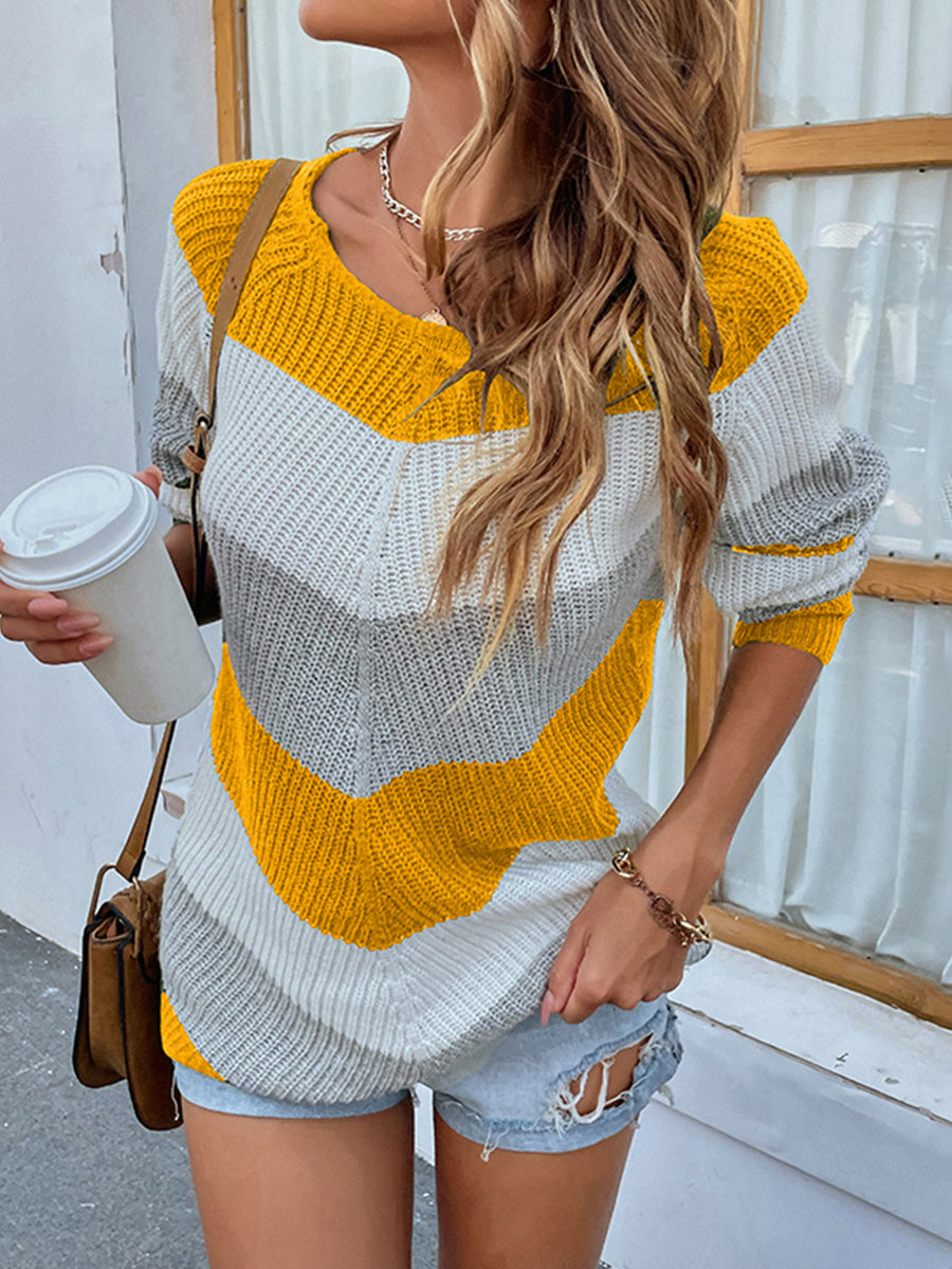 Color Block Rib-Knit Sweater - Sweater - Wild Willows Boutique - Massapequa, NY, affordable and fashionable clothing for women of all ages. Bottoms, tops, dresses, intimates, outerwear, sweater, shoes, accessories, jewelry, active wear, and more // Wild Willow Boutique.