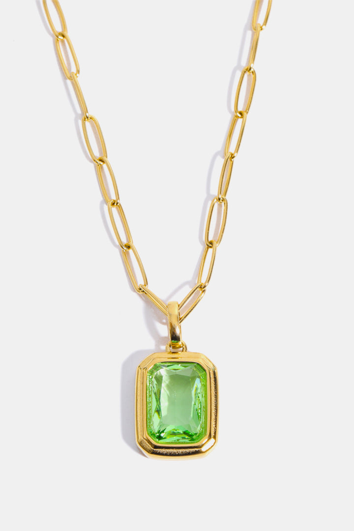 Zircon 18K Gold-Plated Geometrical Shape Pendant Necklace - Necklace - Wild Willows Boutique - Massapequa, NY, affordable and fashionable clothing for women of all ages. Bottoms, tops, dresses, intimates, outerwear, sweater, shoes, accessories, jewelry, active wear, and more // Wild Willow Boutique.