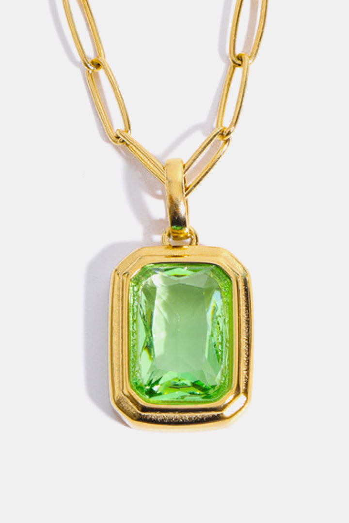 Zircon 18K Gold-Plated Geometrical Shape Pendant Necklace - Necklace - Wild Willows Boutique - Massapequa, NY, affordable and fashionable clothing for women of all ages. Bottoms, tops, dresses, intimates, outerwear, sweater, shoes, accessories, jewelry, active wear, and more // Wild Willow Boutique.
