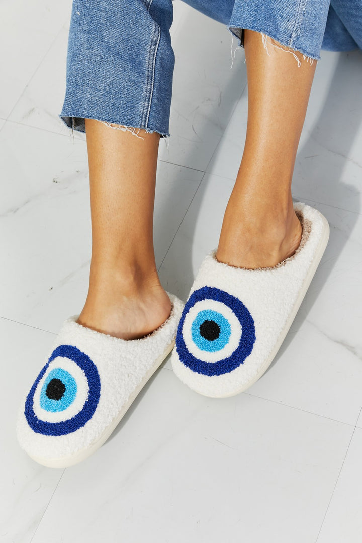 MMShoes Eye Plush Slipper - shoes - Wild Willows Boutique - Massapequa, NY, affordable and fashionable clothing for women of all ages. Bottoms, tops, dresses, intimates, outerwear, sweater, shoes, accessories, jewelry, active wear, and more // Wild Willow Boutique.