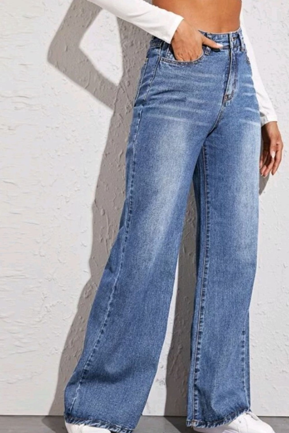 High Waist Wide Leg Jeans - Jeans - Wild Willows Boutique - Massapequa, NY, affordable and fashionable clothing for women of all ages. Bottoms, tops, dresses, intimates, outerwear, sweater, shoes, accessories, jewelry, active wear, and more // Wild Willow Boutique.