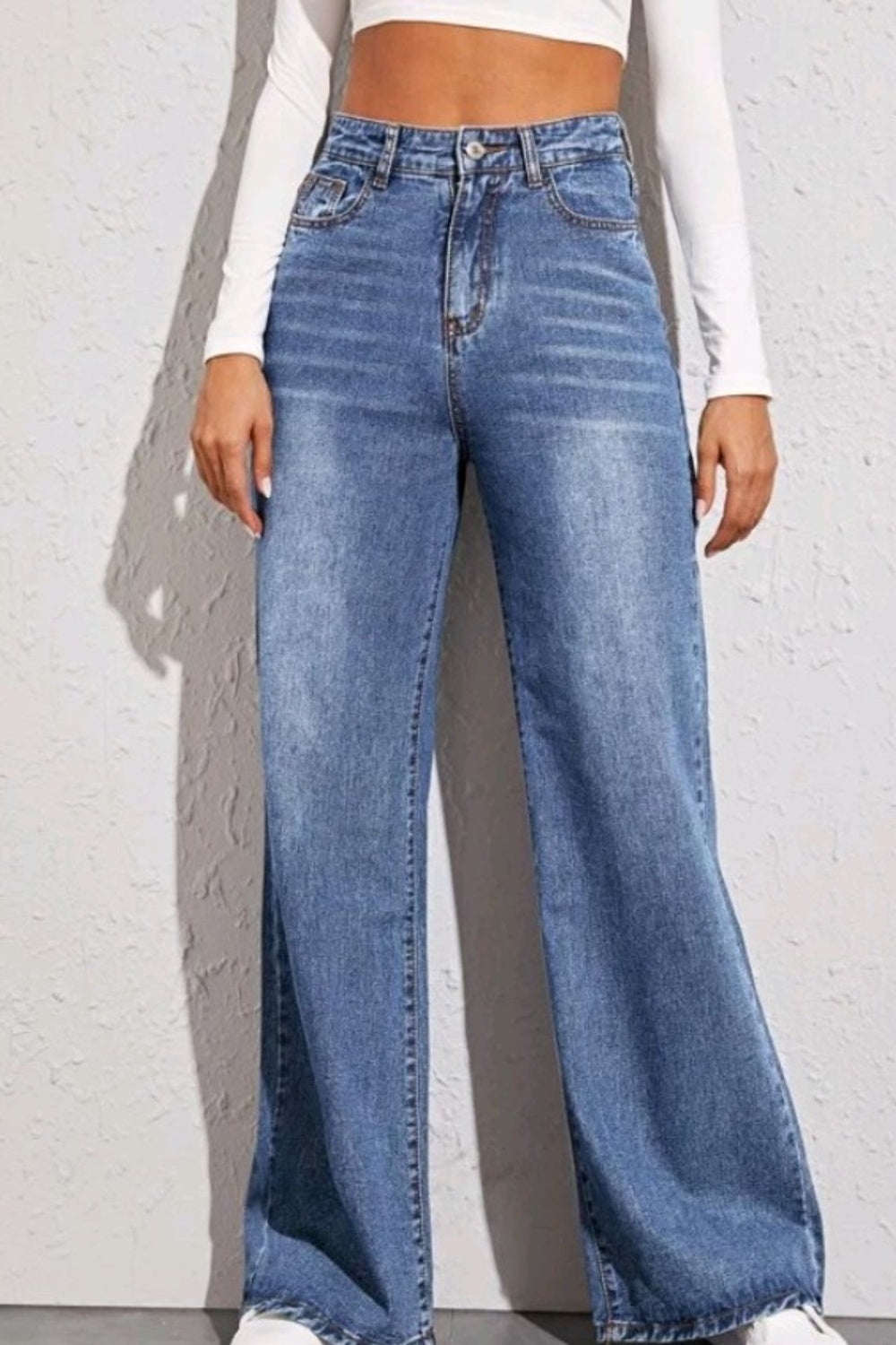 High Waist Wide Leg Jeans - Jeans - Wild Willows Boutique - Massapequa, NY, affordable and fashionable clothing for women of all ages. Bottoms, tops, dresses, intimates, outerwear, sweater, shoes, accessories, jewelry, active wear, and more // Wild Willow Boutique.