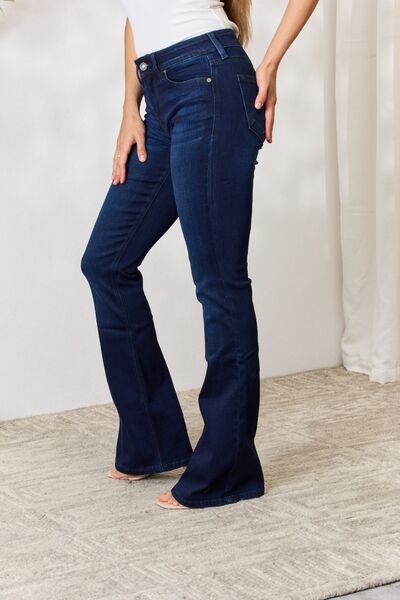 Kancan Full Size Mid Rise Flare Jeans - Jeans - Wild Willows Boutique - Massapequa, NY, affordable and fashionable clothing for women of all ages. Bottoms, tops, dresses, intimates, outerwear, sweater, shoes, accessories, jewelry, active wear, and more // Wild Willow Boutique.