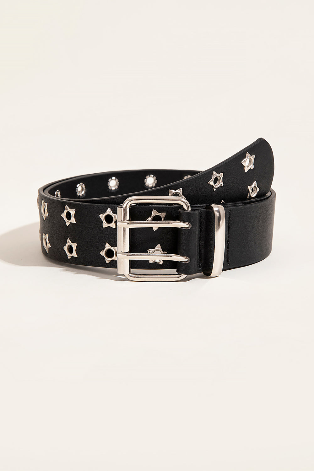 Double Row Star Grommet PU Leather Belt - belt - Wild Willows Boutique - Massapequa, NY, affordable and fashionable clothing for women of all ages. Bottoms, tops, dresses, intimates, outerwear, sweater, shoes, accessories, jewelry, active wear, and more // Wild Willow Boutique.