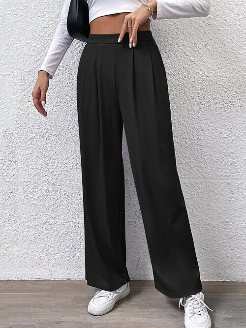 High Waist Straight Pants -  - Wild Willows Boutique - Massapequa, NY, affordable and fashionable clothing for women of all ages. Bottoms, tops, dresses, intimates, outerwear, sweater, shoes, accessories, jewelry, active wear, and more // Wild Willow Boutique.