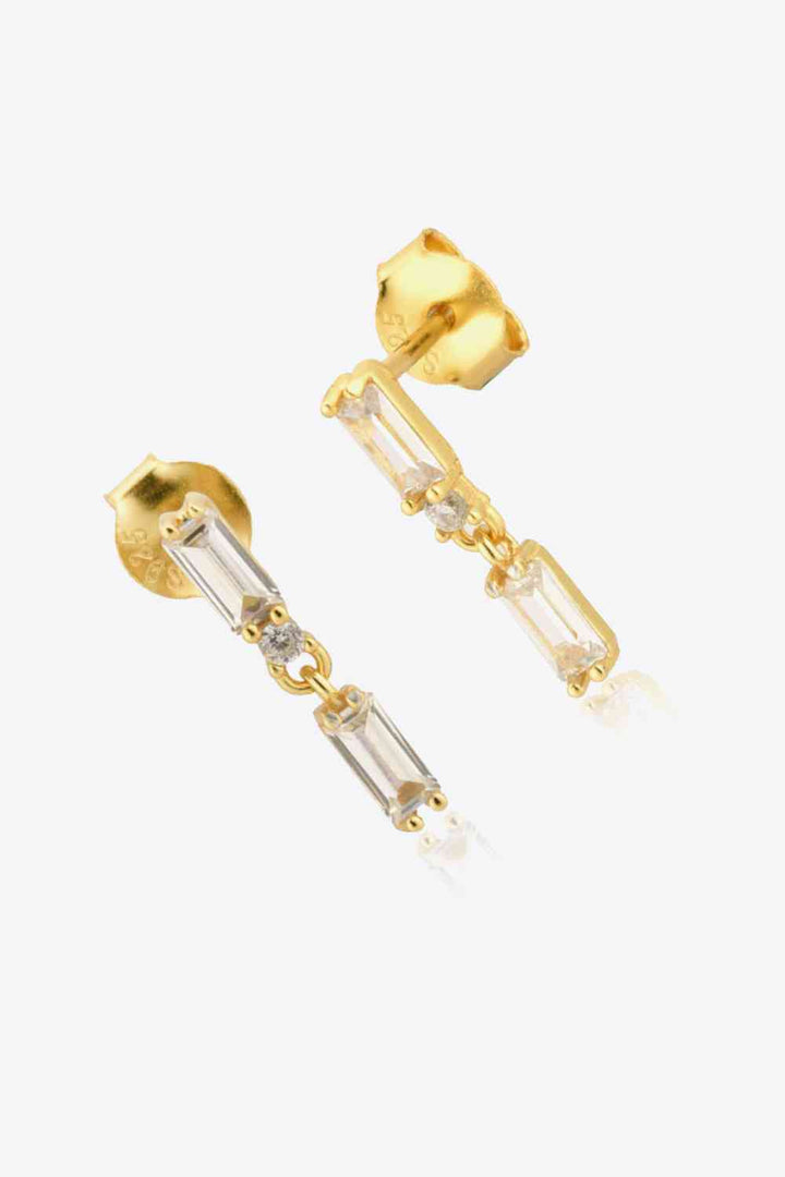 Zircon 925 Sterling Silver Drop Earrings - Earrings - Wild Willows Boutique - Massapequa, NY, affordable and fashionable clothing for women of all ages. Bottoms, tops, dresses, intimates, outerwear, sweater, shoes, accessories, jewelry, active wear, and more // Wild Willow Boutique.