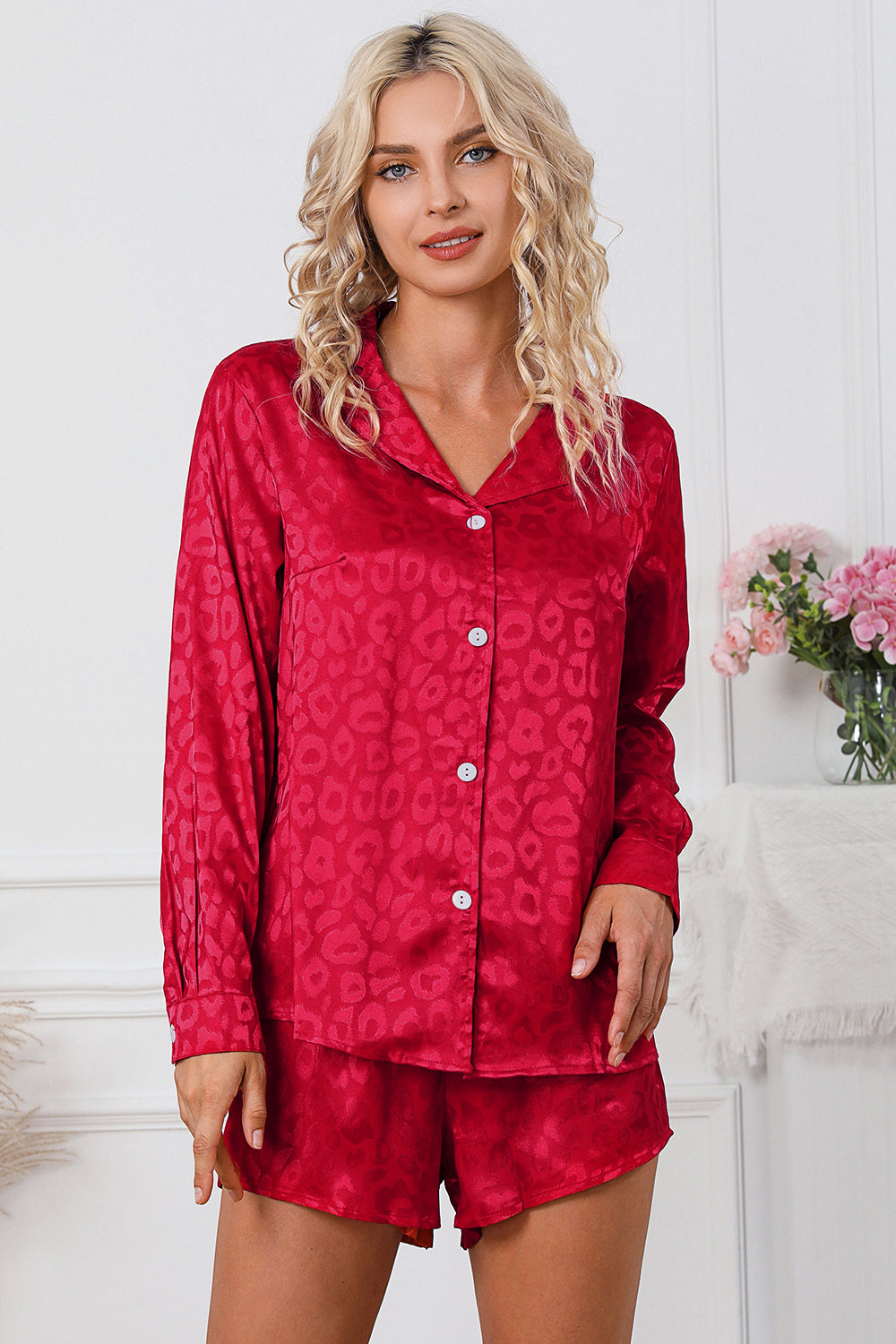 Long Sleeve Shirt and Shorts Lounge Set - pajamas - Wild Willows Boutique - Massapequa, NY, affordable and fashionable clothing for women of all ages. Bottoms, tops, dresses, intimates, outerwear, sweater, shoes, accessories, jewelry, active wear, and more // Wild Willow Boutique.