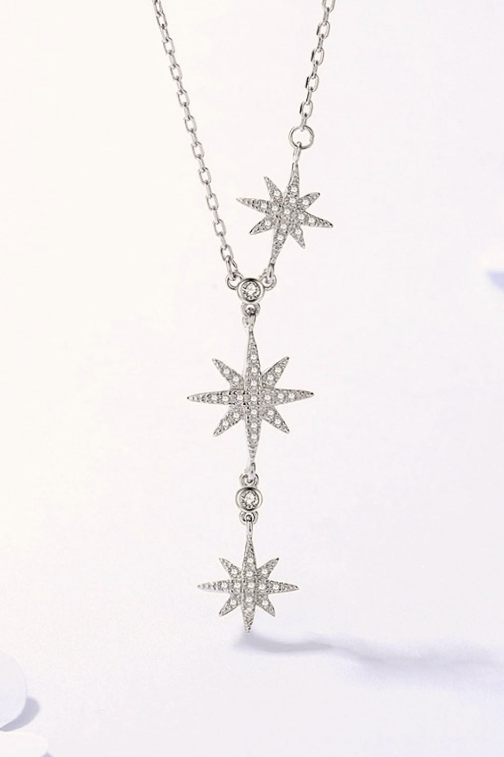 925 Sterling Silver 3 Star Drop Pendant Necklace - Necklace - Wild Willows Boutique - Massapequa, NY, affordable and fashionable clothing for women of all ages. Bottoms, tops, dresses, intimates, outerwear, sweater, shoes, accessories, jewelry, active wear, and more // Wild Willow Boutique.