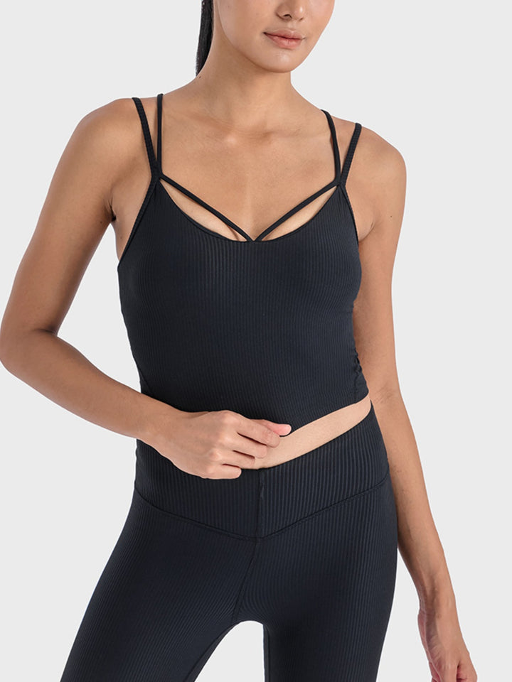 Double Strap Ribbed Sports Cami - sports Bra - Wild Willows Boutique - Massapequa, NY, affordable and fashionable clothing for women of all ages. Bottoms, tops, dresses, intimates, outerwear, sweater, shoes, accessories, jewelry, active wear, and more // Wild Willow Boutique.