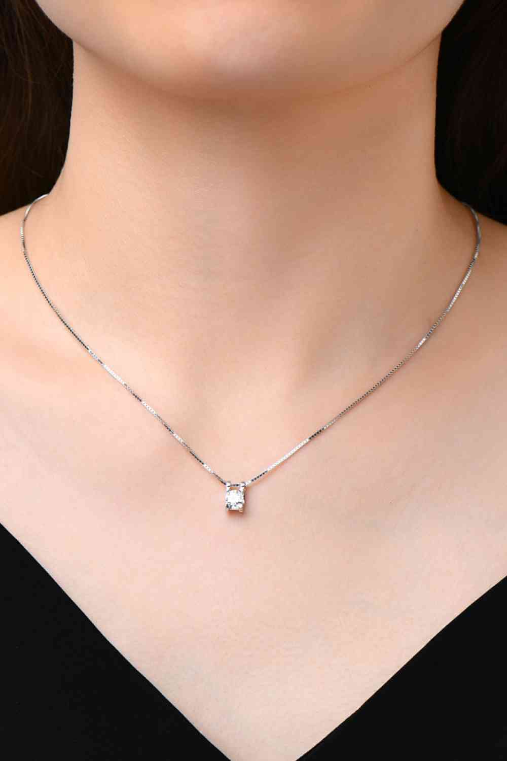 Moissanite 925 Sterling Silver Necklace - Necklace - Wild Willows Boutique - Massapequa, NY, affordable and fashionable clothing for women of all ages. Bottoms, tops, dresses, intimates, outerwear, sweater, shoes, accessories, jewelry, active wear, and more // Wild Willow Boutique.