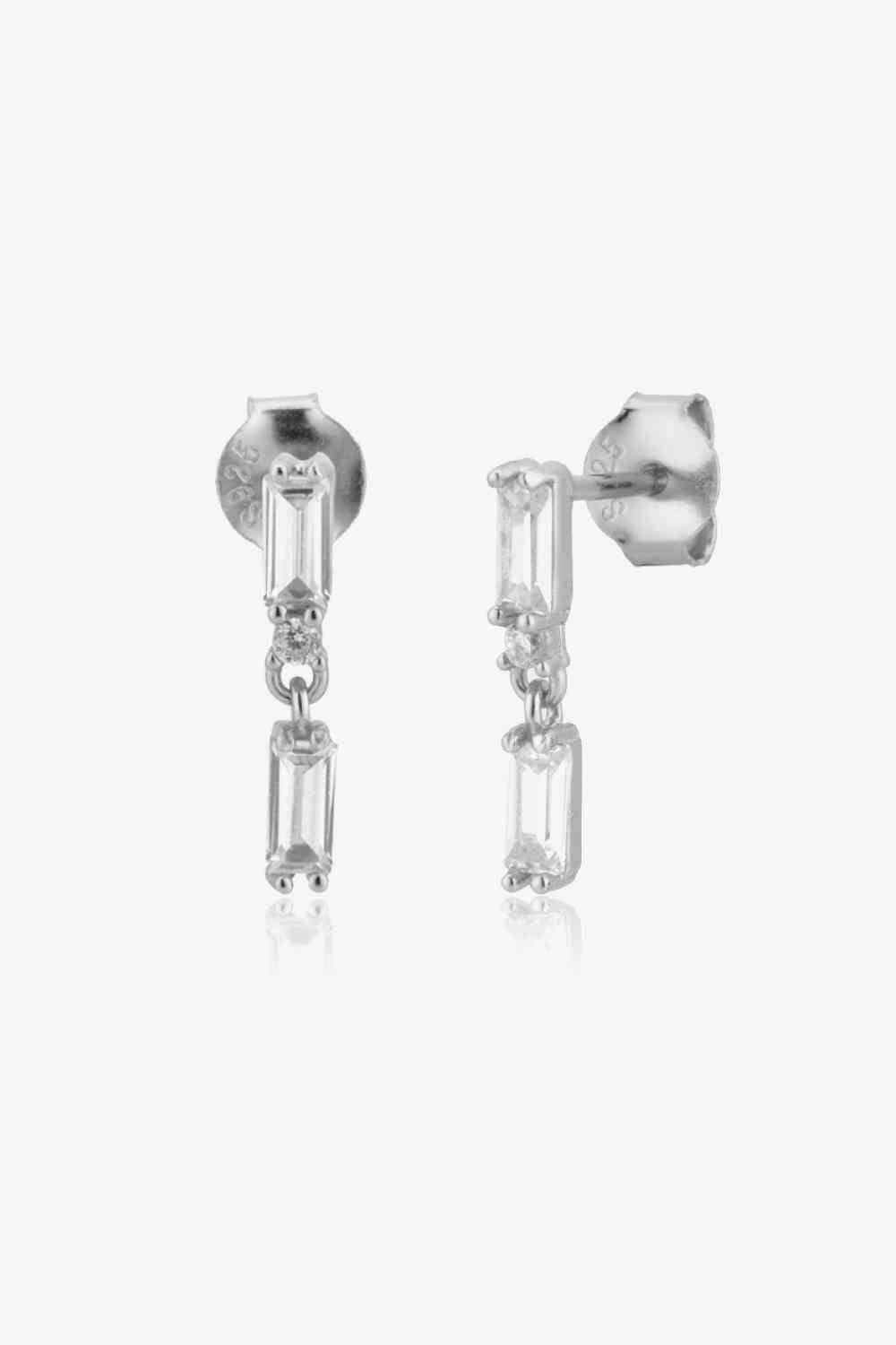 Zircon 925 Sterling Silver Drop Earrings - Earrings - Wild Willows Boutique - Massapequa, NY, affordable and fashionable clothing for women of all ages. Bottoms, tops, dresses, intimates, outerwear, sweater, shoes, accessories, jewelry, active wear, and more // Wild Willow Boutique.