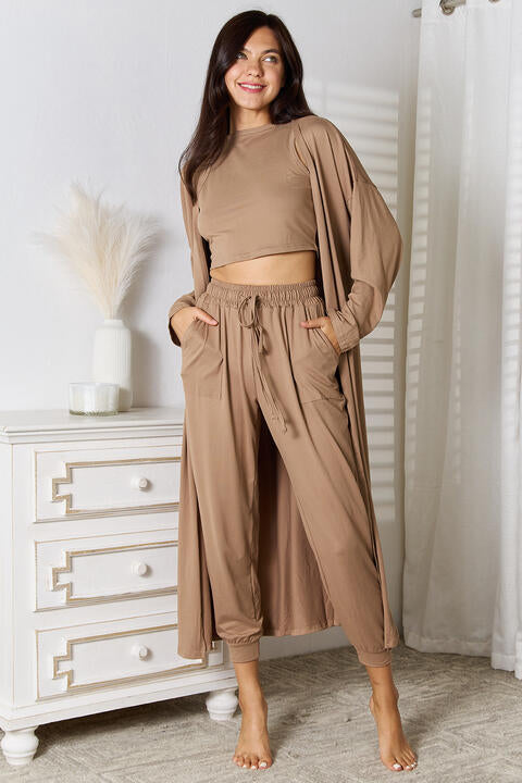 Tank, Pants, Cardigan Set -  - Wild Willows Boutique - Massapequa, NY, affordable and fashionable clothing for women of all ages. Bottoms, tops, dresses, intimates, outerwear, sweater, shoes, accessories, jewelry, active wear, and more // Wild Willow Boutique.