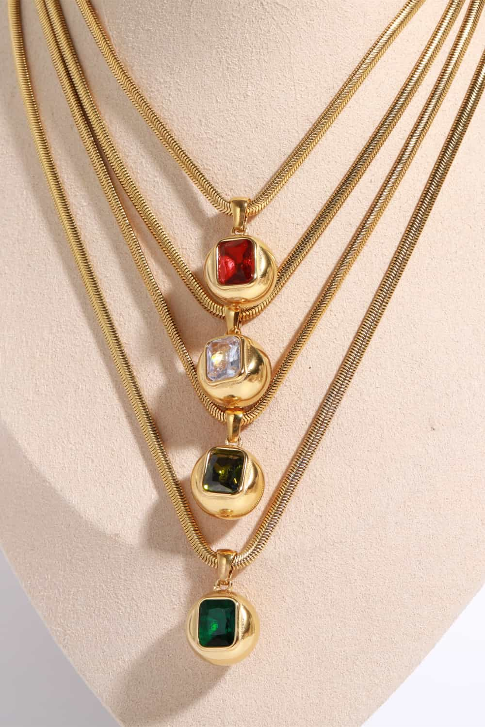 Zircon 18K Gold-Plated Geometrical Shape Pendant Necklace - Necklace - Wild Willows Boutique - Massapequa, NY, affordable and fashionable clothing for women of all ages. Bottoms, tops, dresses, intimates, outerwear, sweater, shoes, accessories, jewelry, active wear, and more // Wild Willow Boutique.