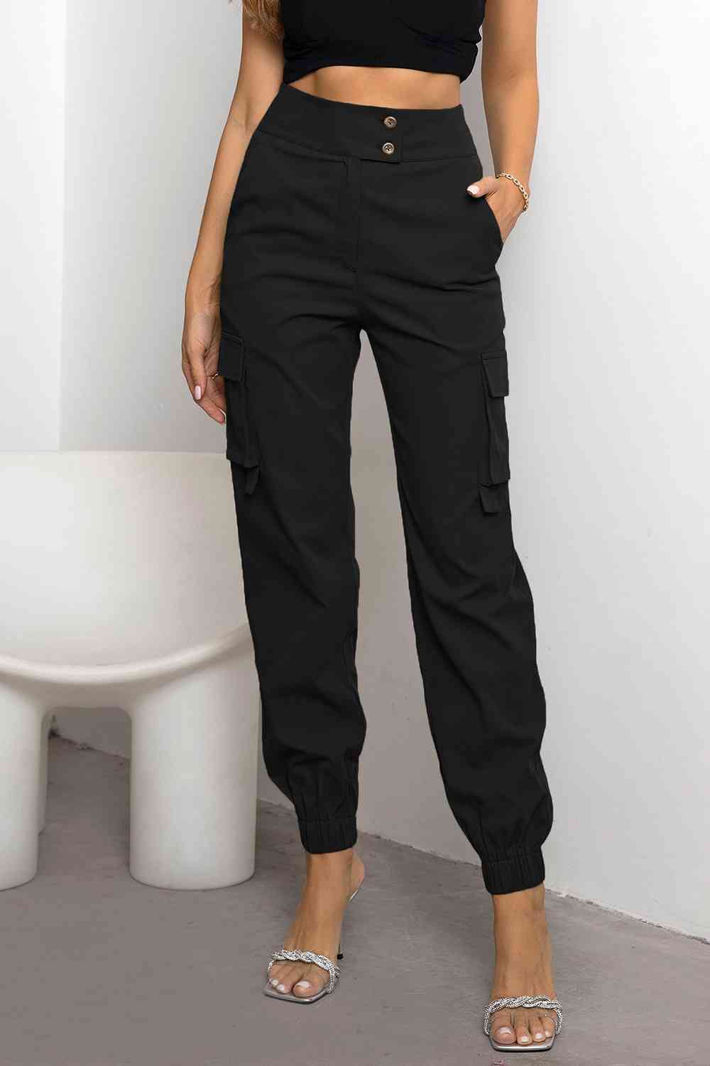 High Waist Cargo Pants -  - Wild Willows Boutique - Massapequa, NY, affordable and fashionable clothing for women of all ages. Bottoms, tops, dresses, intimates, outerwear, sweater, shoes, accessories, jewelry, active wear, and more // Wild Willow Boutique.